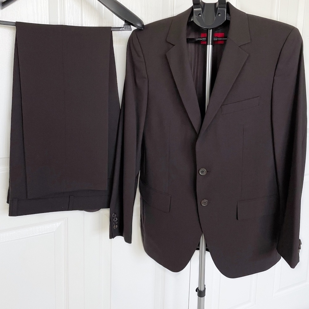 HUGO by Hugo Boss Men's Suit, 2 pcs Dark Brown, 36R Jacket and 32"x29" Trousers